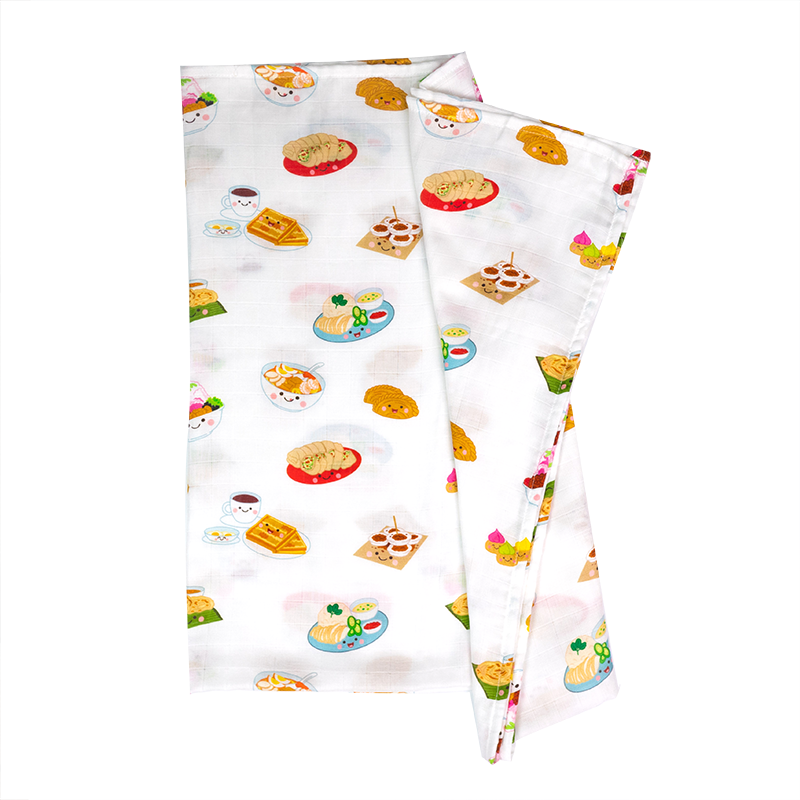 Swaddle / Baby Blanket - Singapore Local Foodies