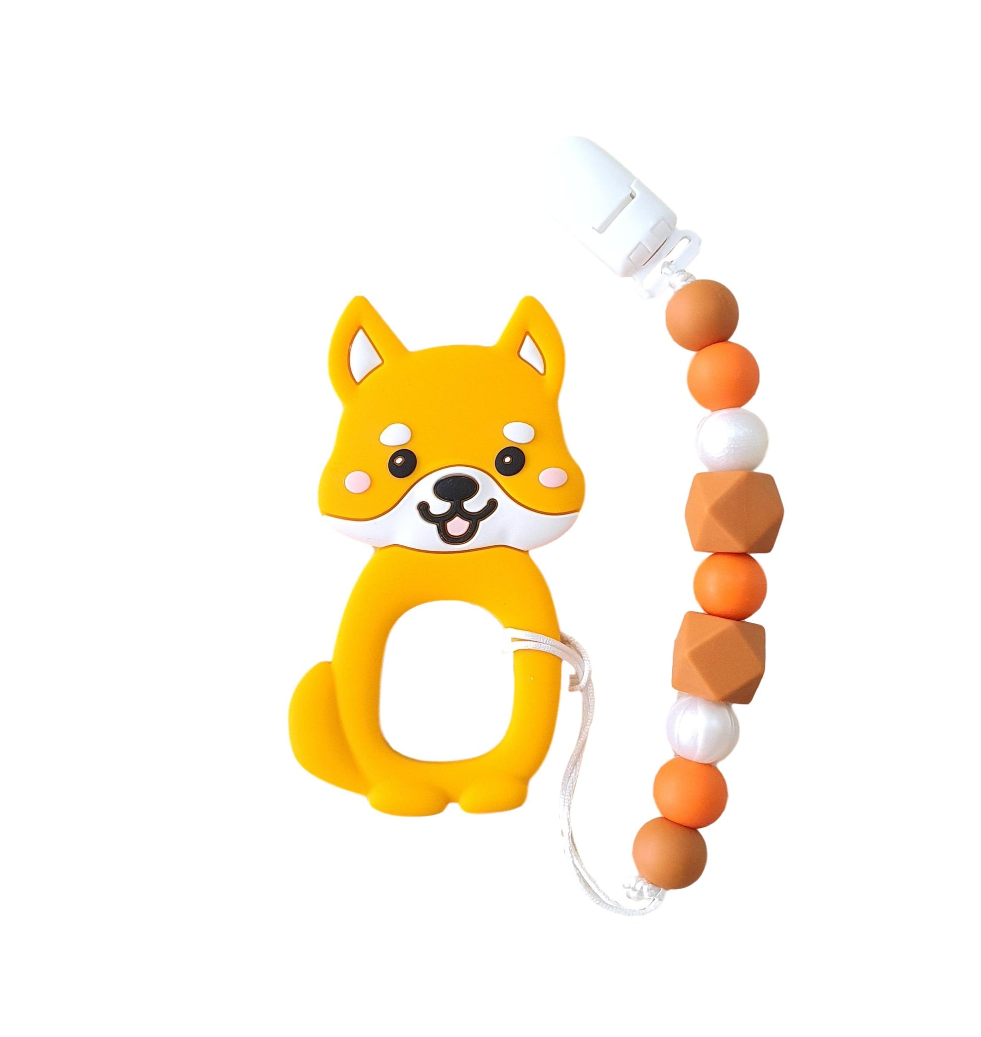 Modern Baby Teether Clip Set - Cutie Shiba (Orange)