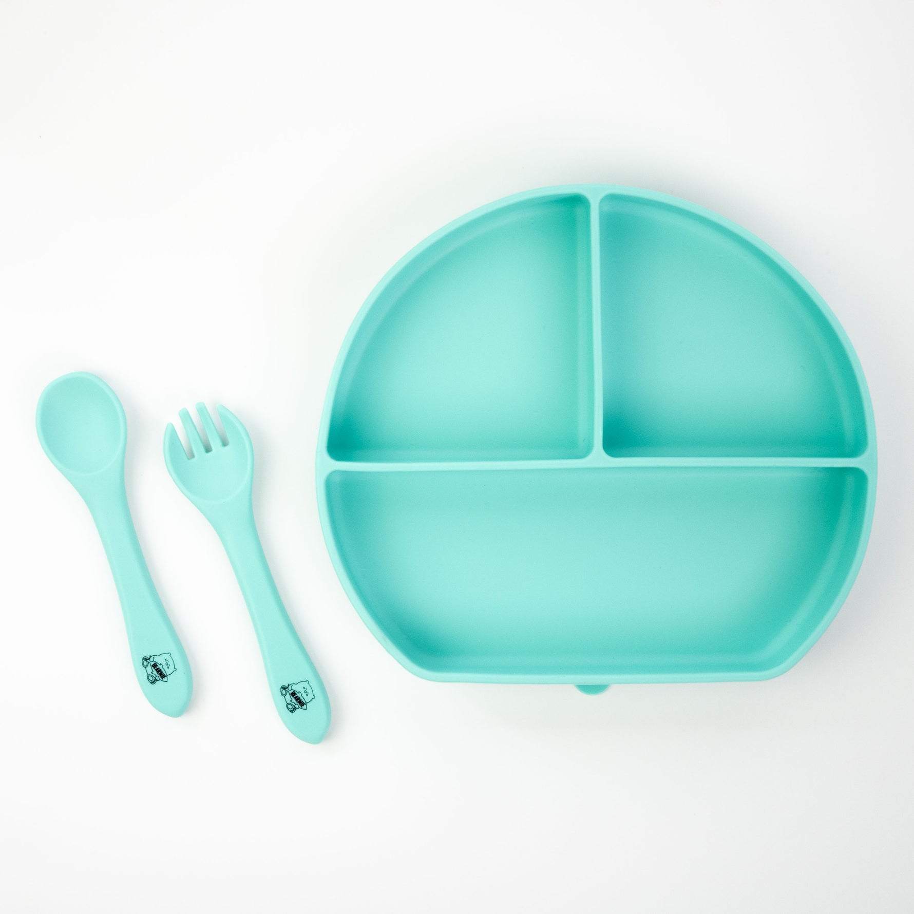 Grow with Bearnie Divider Suction Plate & Utensils Feeding Set - Little Bearnie 