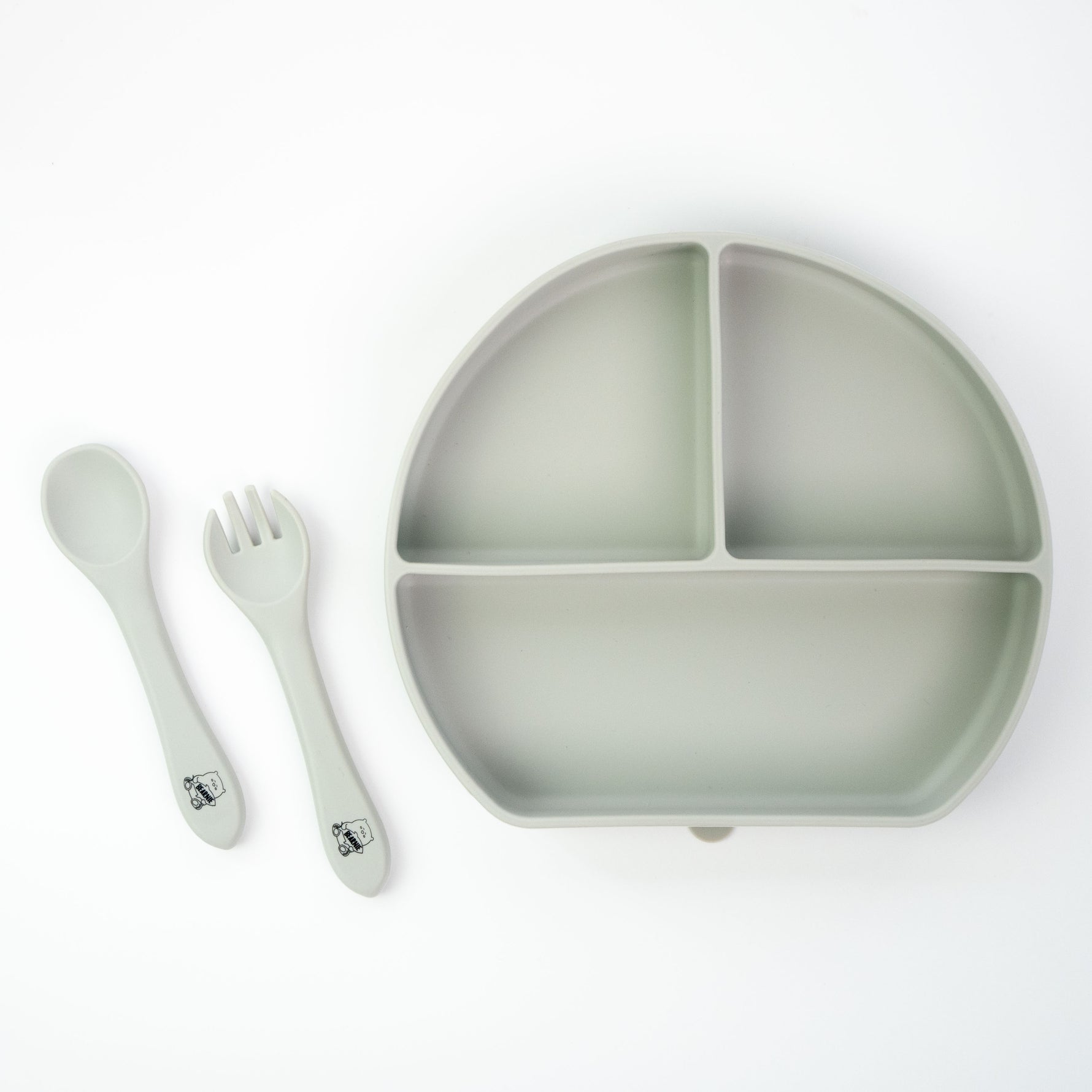 Grow with Bearnie Divider Suction Plate & Utensils Feeding Set - Little Bearnie 