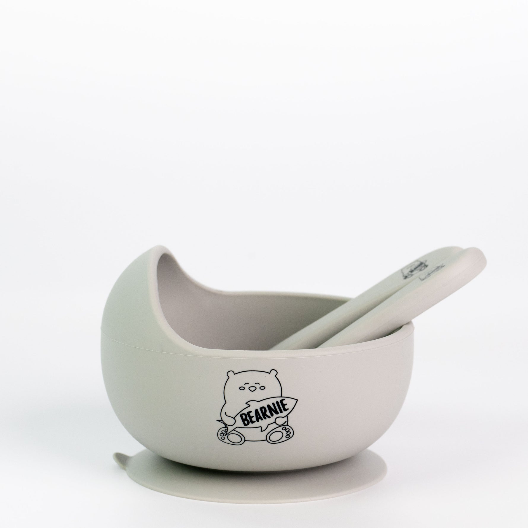 Grow with Bearnie Highback Silicone Bowl & Utensils Feeding Set - Little Bearnie 