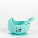 Grow with Bearnie Highback Silicone Bowl & Utensils Feeding Set - Little Bearnie 
