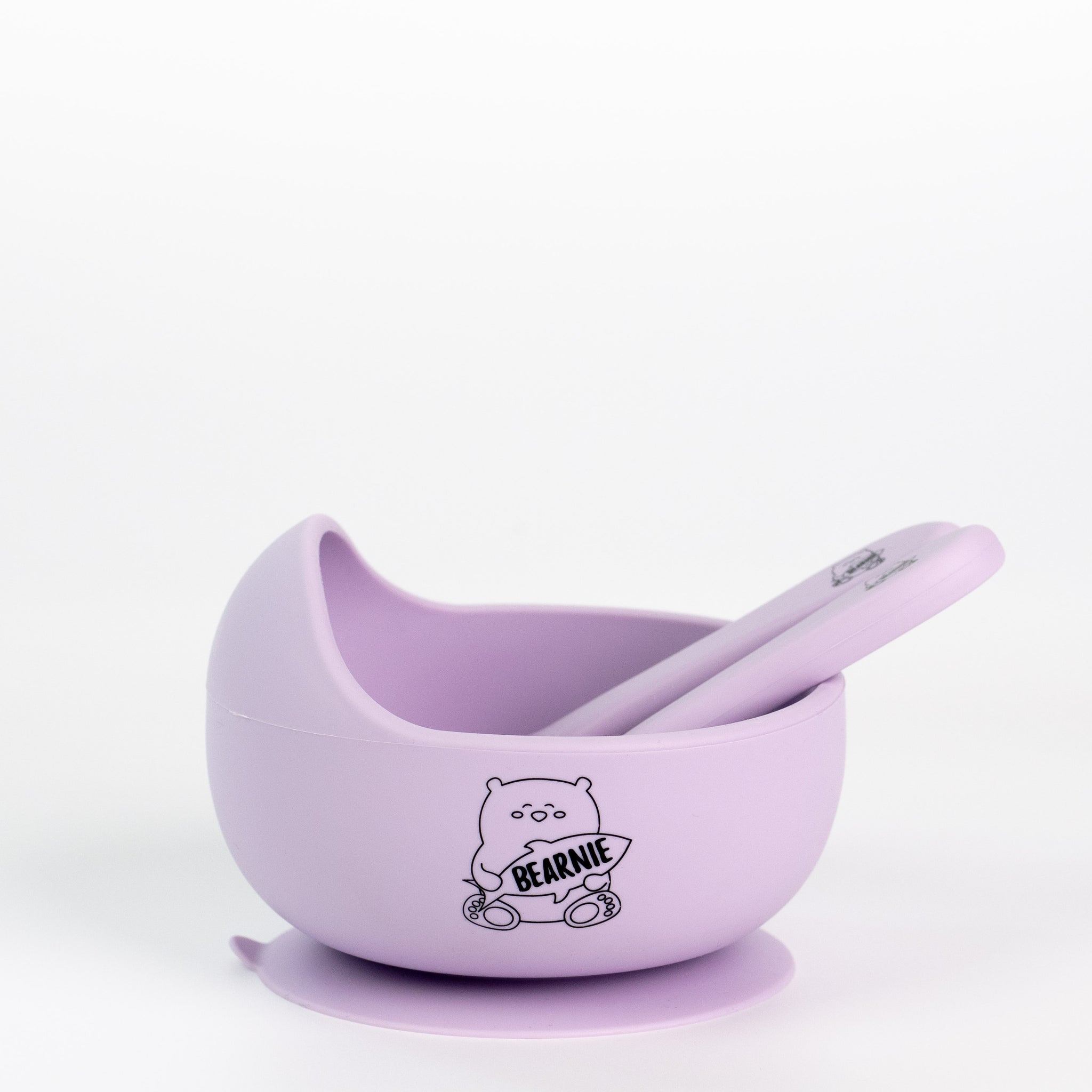 Grow with Bearnie Highback Silicone Bowl & Utensils Feeding Set