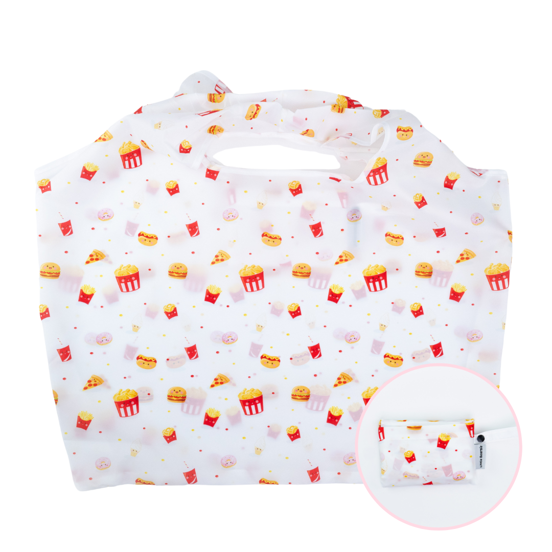 Eco Foldable XL Grocery Shopping Bag - Fast Food