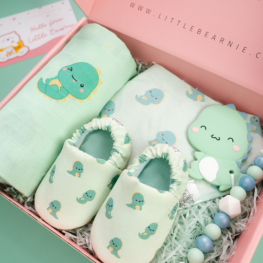 Hello Little One - Baby Luxe Gift Set (T-Rex Dino Series) - Little Bearnie 