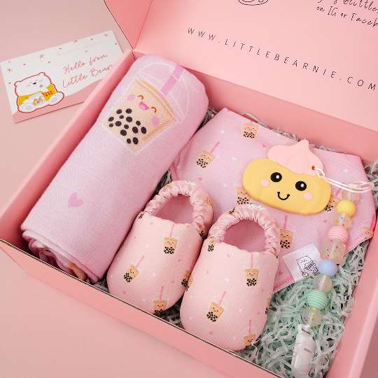 Hello Little One - Baby Luxe Gift Set (Boba Pink Series) - Little Bearnie 