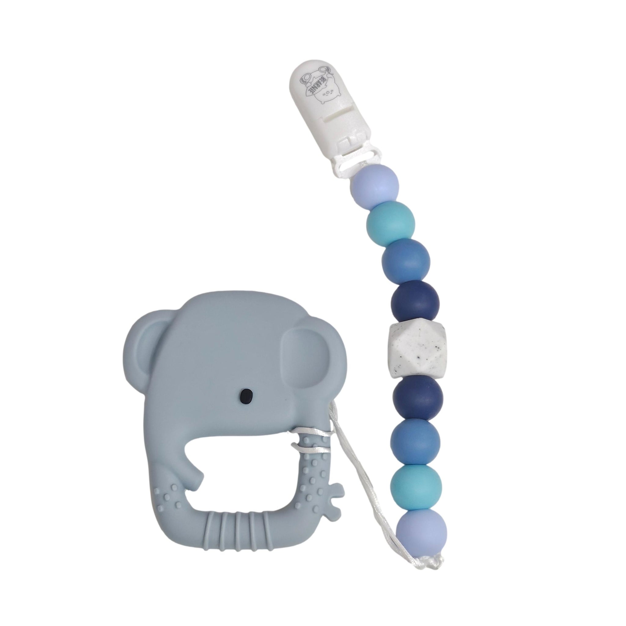 Modern Baby Teether Clip Set - Elly Elephant - Little Bearnie 