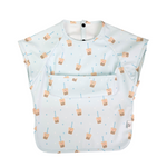 Junior Short Sleeved Waterproof Bib - Boba (Blue) - Little Bearnie 