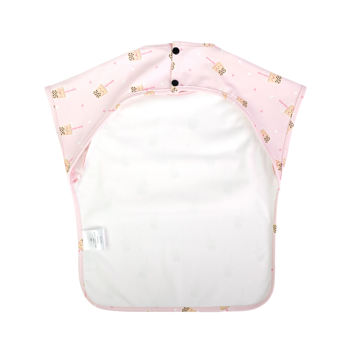 Junior Short Sleeved Waterproof Bib - Boba (Pink)