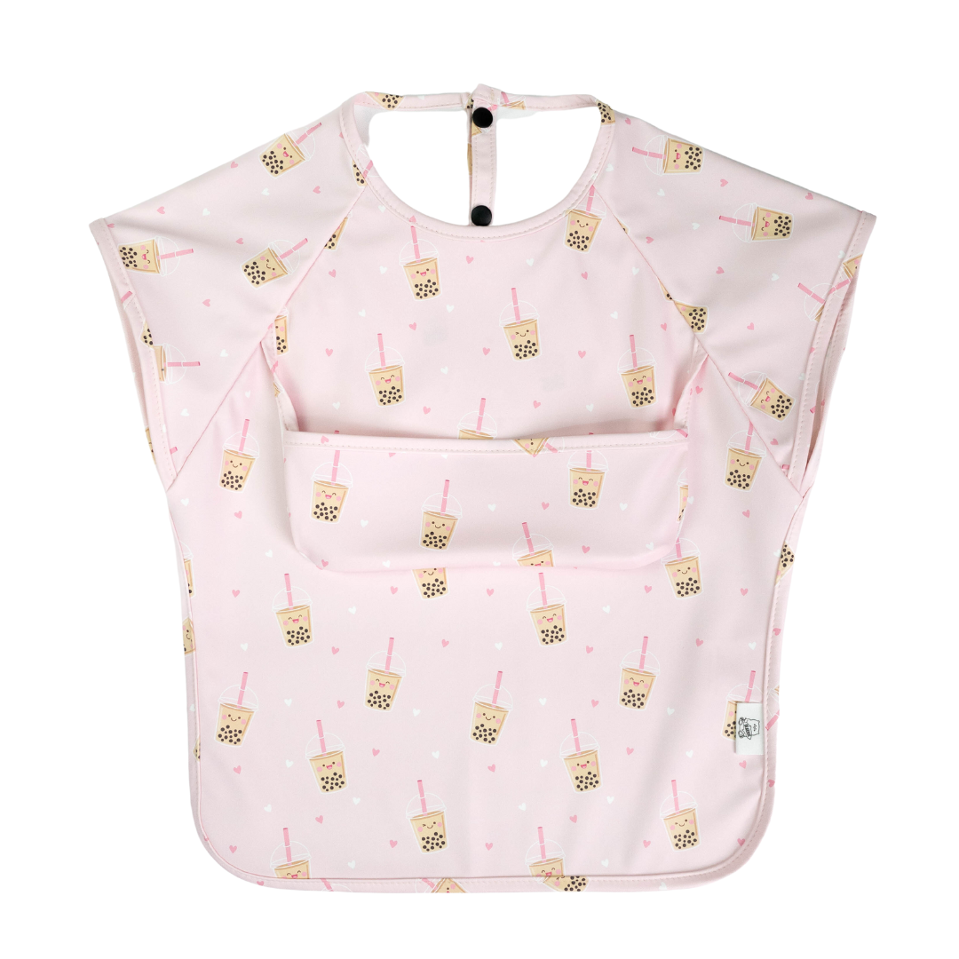 Junior Short Sleeved Waterproof Bib - Boba (Pink)