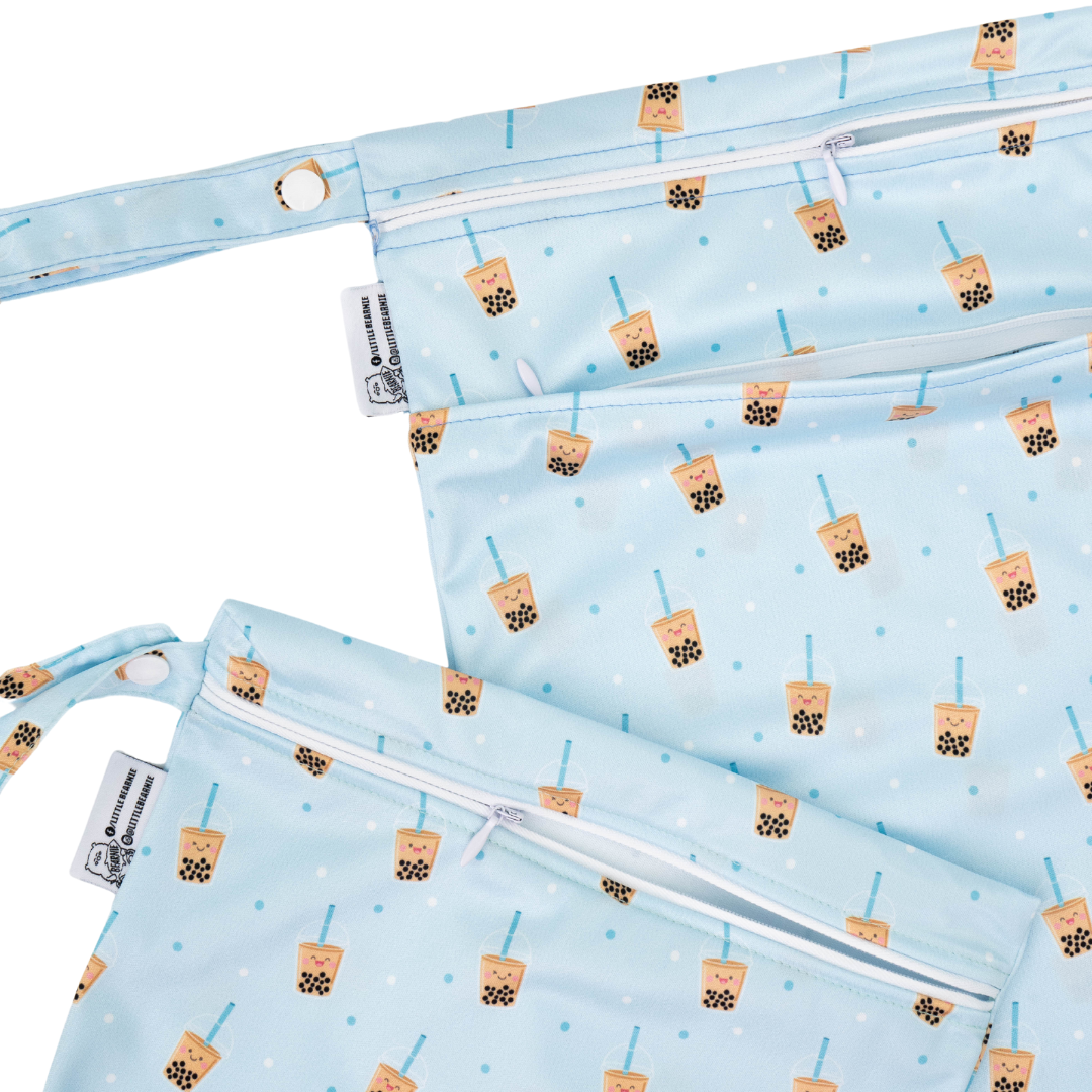 [Bundle of 2]Multipurpose Wet Bags Ver2 - Boba (Blue) - Little Bearnie 