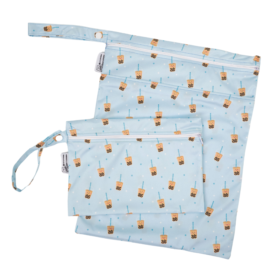 [Bundle of 2]Multipurpose Wet Bags Ver2 - Boba (Blue) - Little Bearnie 