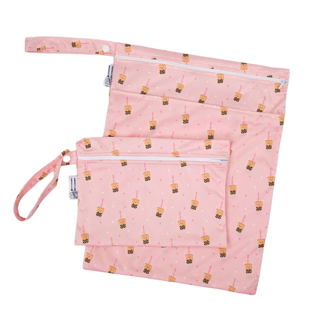 [Bundle of 2]Multipurpose Wet Bags Ver2 - Boba (Pink) - Little Bearnie 