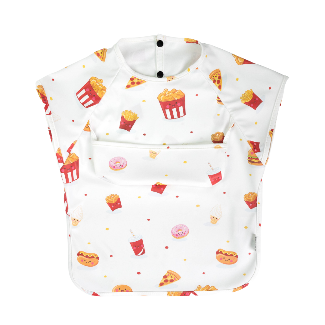 Junior Short Sleeved Waterproof Bib - Fast Food - Little Bearnie 