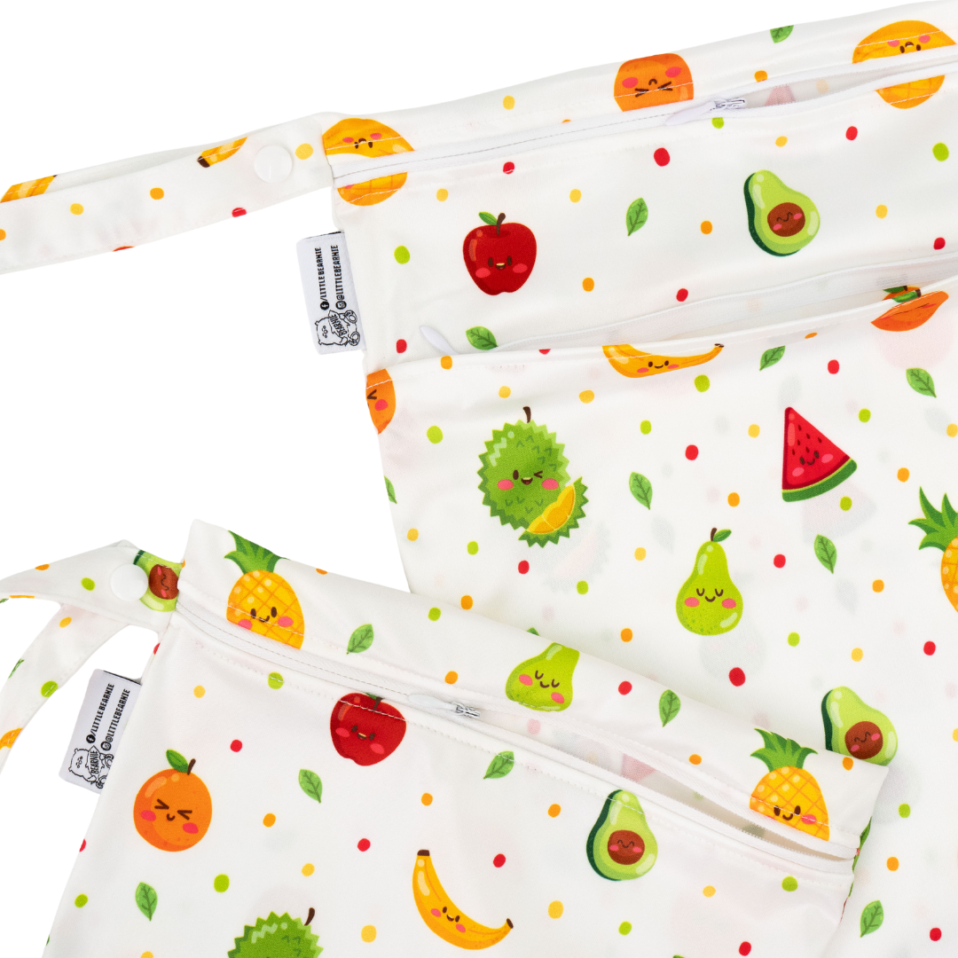 [Bundle of 2]Multipurpose Wet Bags Ver2 - Fruity Fruits - Little Bearnie 