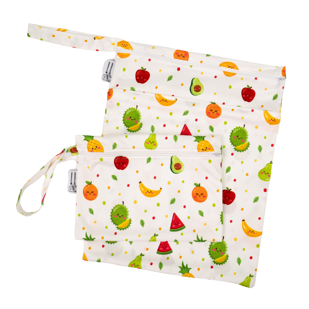 [Bundle of 2]Multipurpose Wet Bags Ver2 - Fruity Fruits - Little Bearnie 