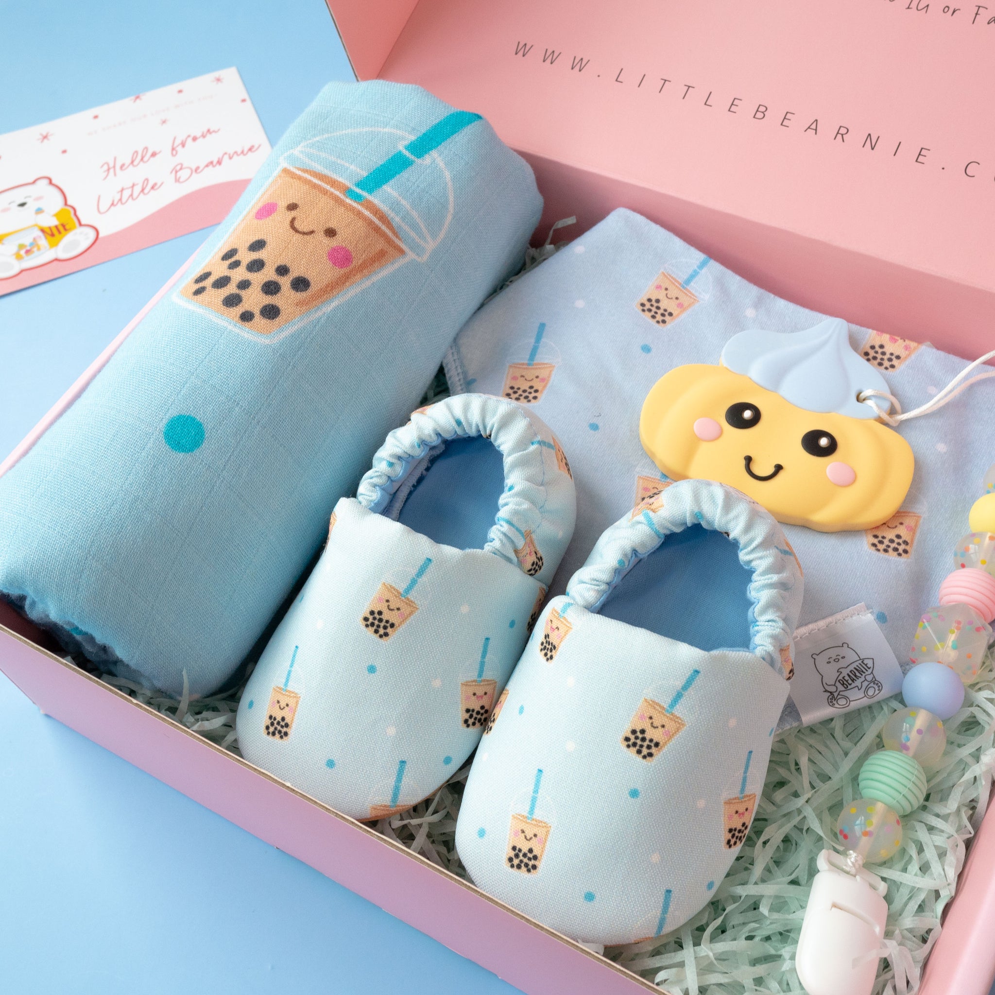 Hello Little One - Baby Luxe Gift Set (Boba Blue Series) - Little Bearnie 