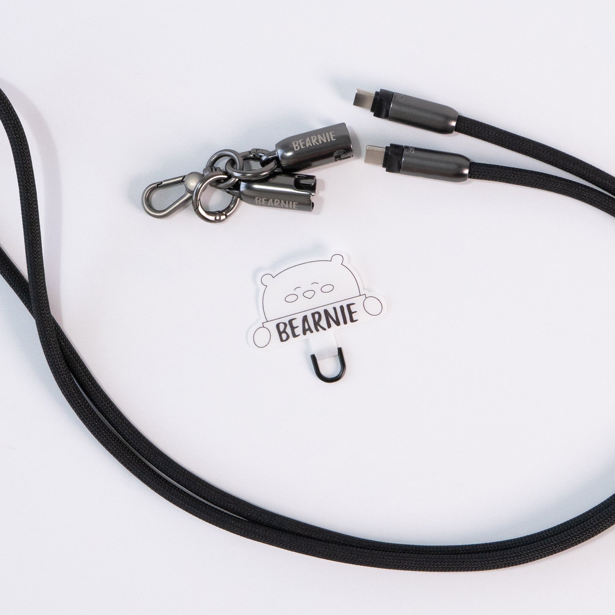 FlexiCharge Crossbody Phone Lanyard - Black