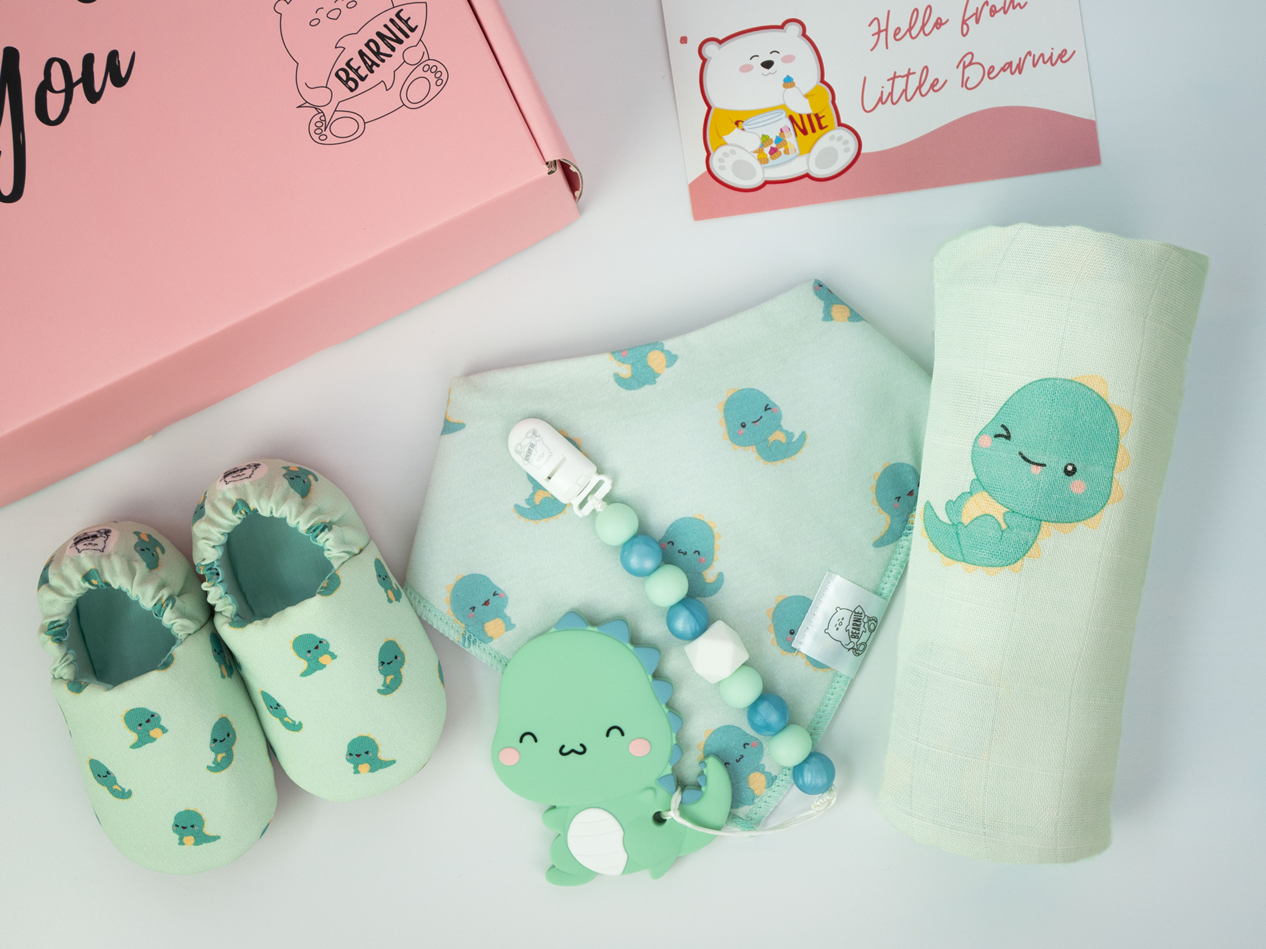 Hello Little One - Baby Luxe Gift Set (T-Rex Dino Series) - Little Bearnie 