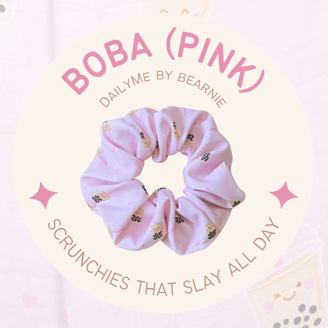 Scrunchies / Hair Tie - Boba (Pink)