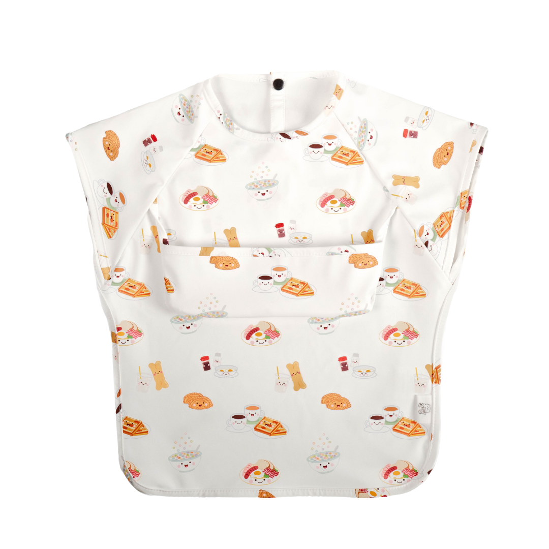Junior Short Sleeved Waterproof Bib - Breakfast Delights