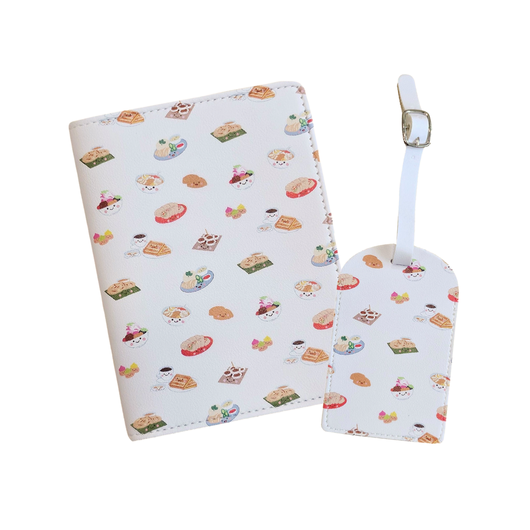 Passport Cover & Luggage Tag - Singapore Local Foodies - Little Bearnie 