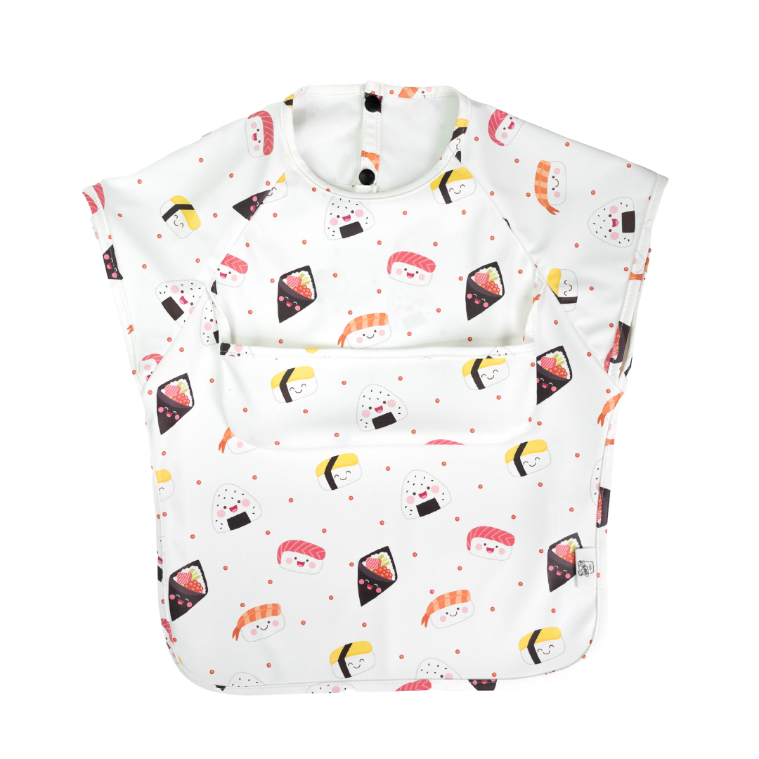 Junior Short Sleeved Waterproof Bib - Sushi Love - Little Bearnie 