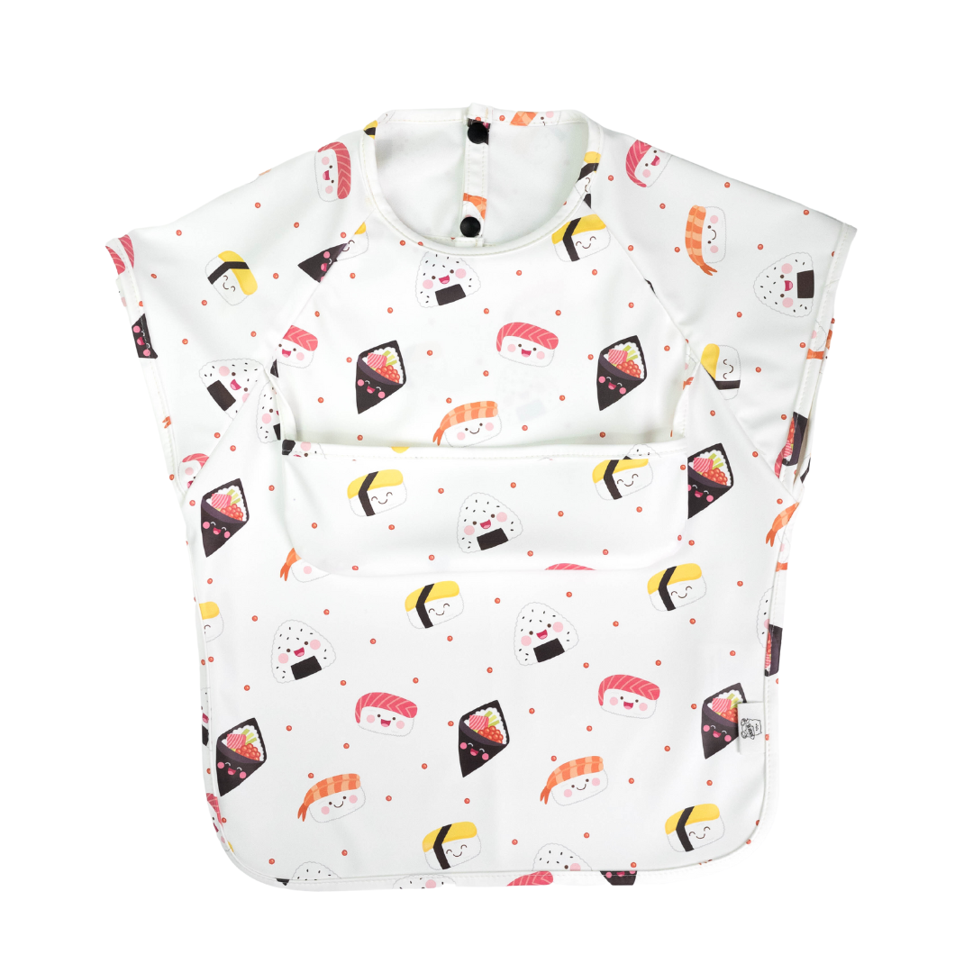 Junior Short Sleeved Waterproof Bib - Sushi Love