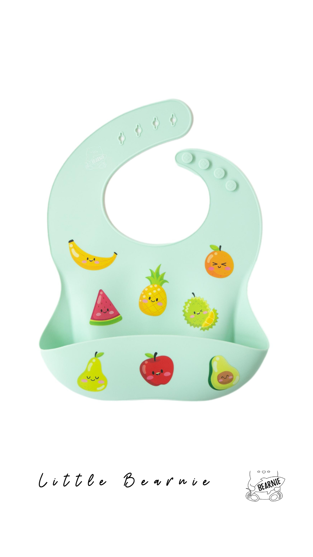 Silicone Bib - Fruity Fruits - Little Bearnie 