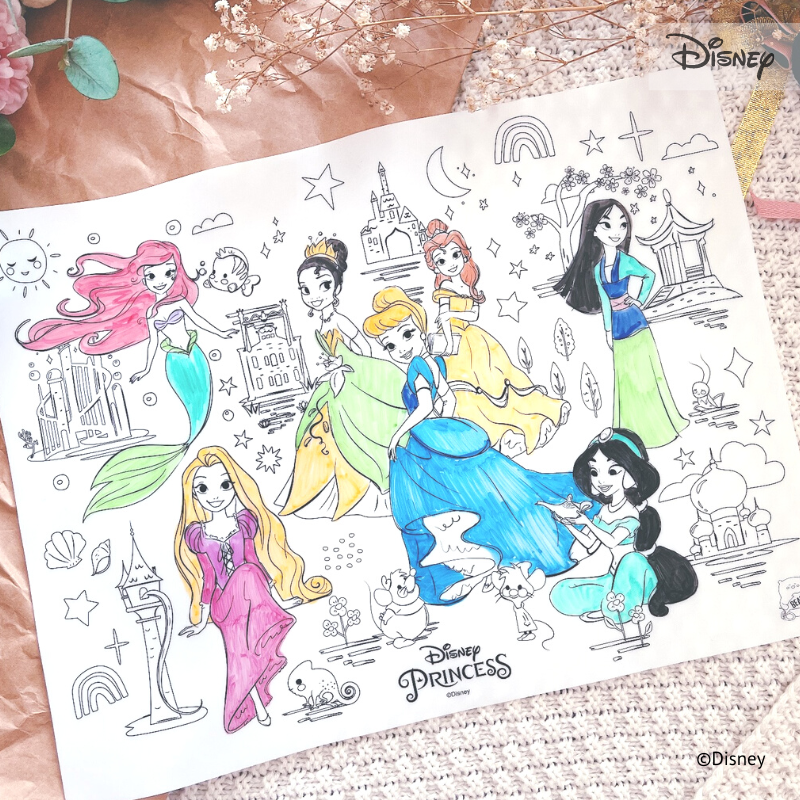 Colouring Mats - Disney Princess Tales