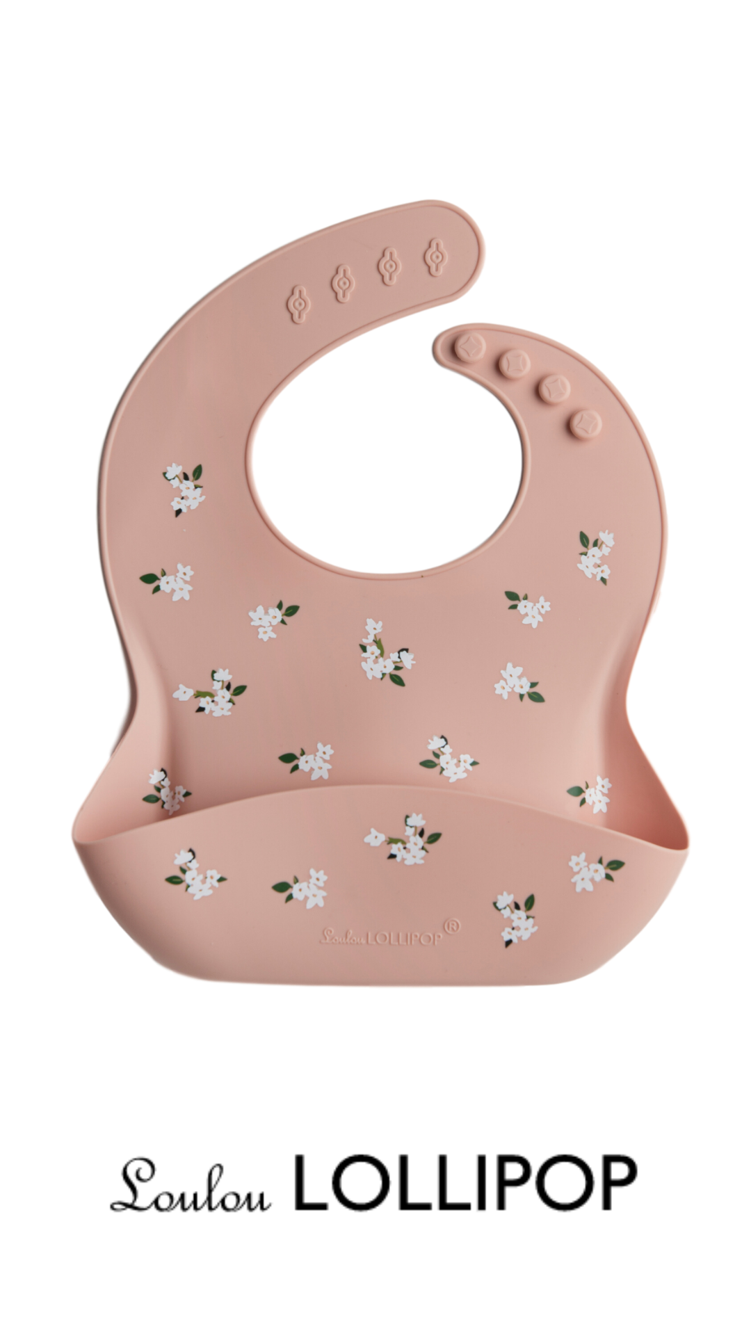 [SALE] Silicone Bib - White Flower - Little Bearnie 