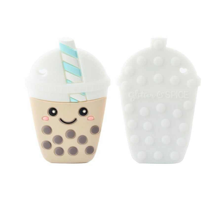 Modern Baby Teether - Smiley Boba Tea - Little Bearnie 
