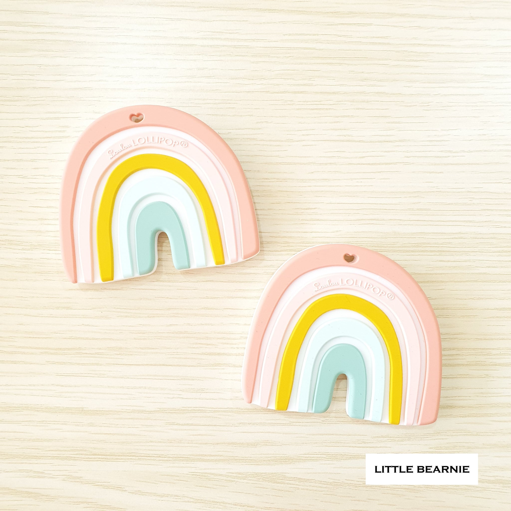 Modern Baby Teether - Pastel Rainbow - Little Bearnie 
