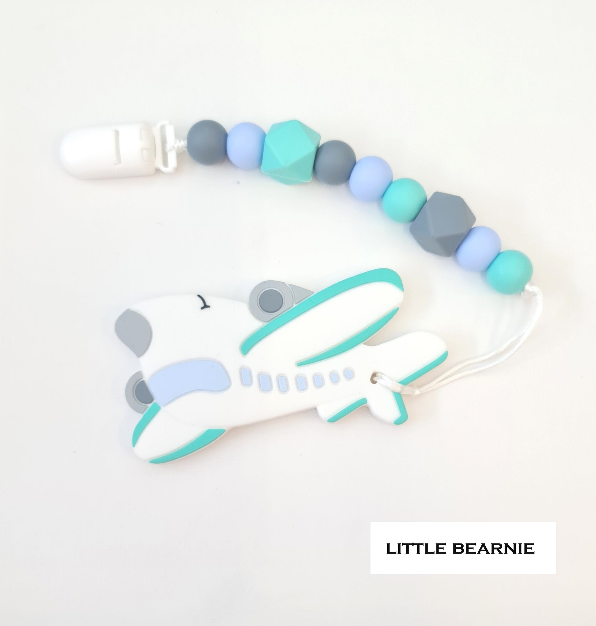Modern Baby Teether Clip Set - Aeroplane (Mint)