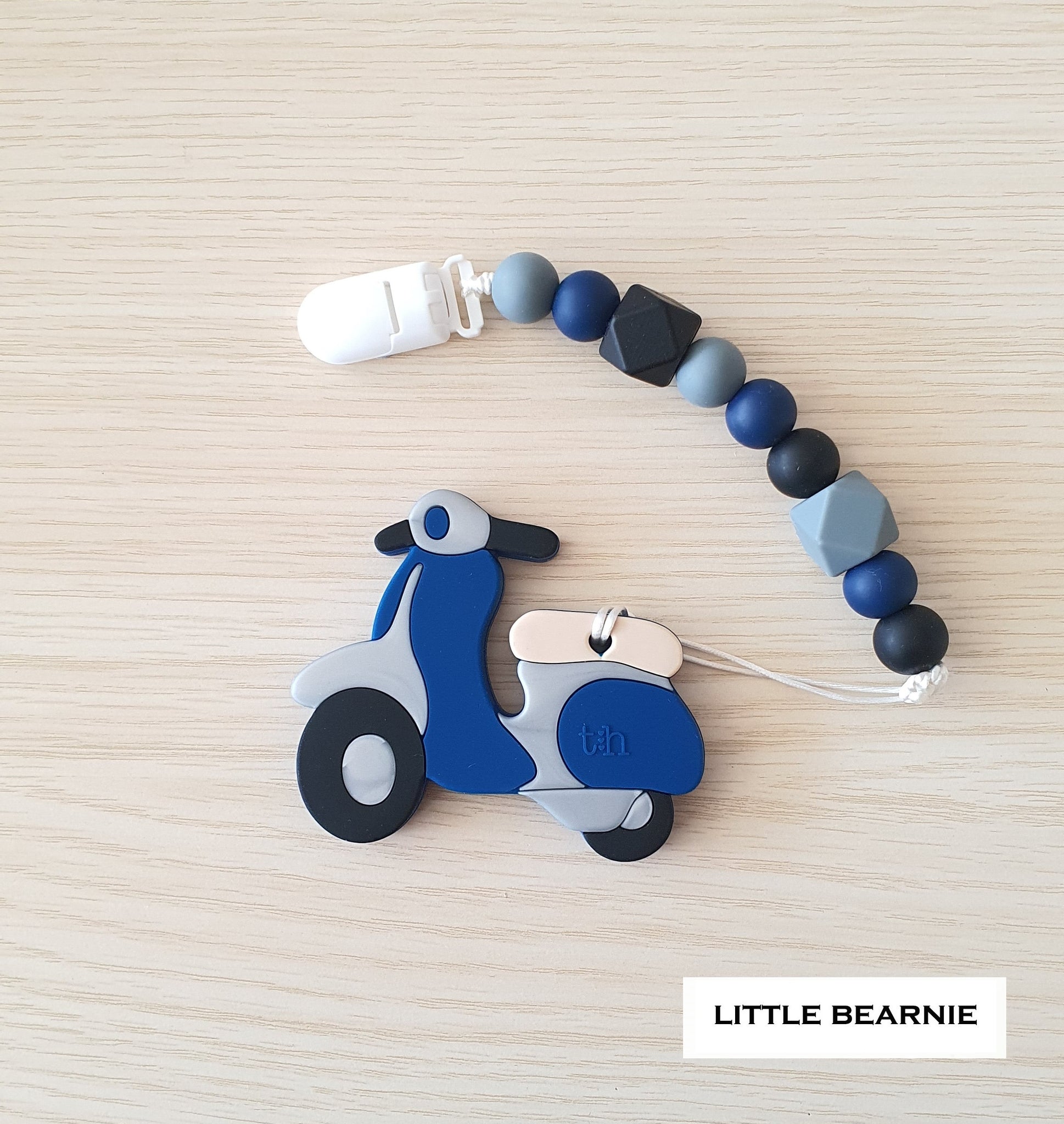 [SALE] Modern Baby Teether Clip Set - Scooter (Blue)