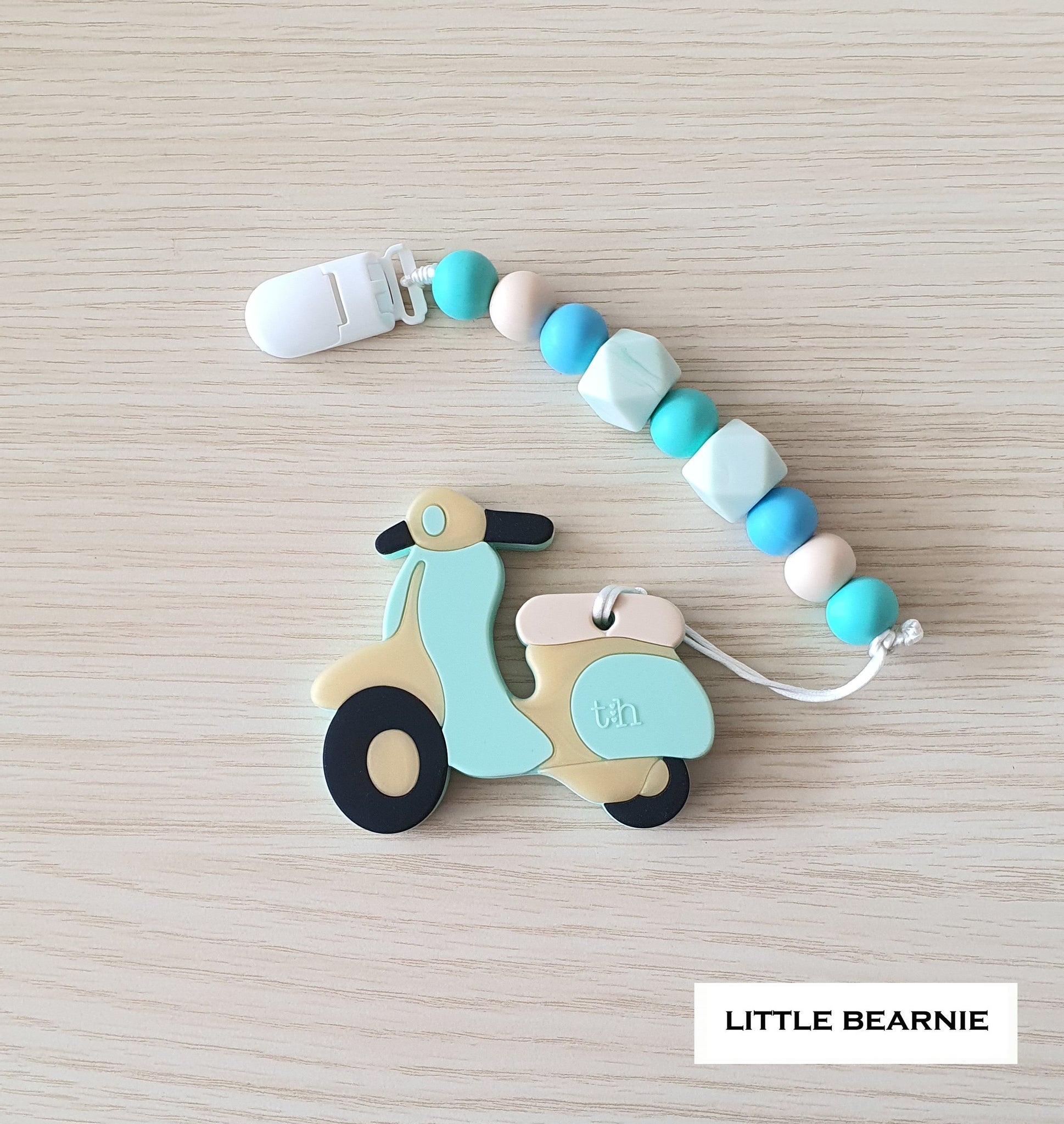 [SALE] Modern Baby Teether Clip Set - Scooter (Mint)