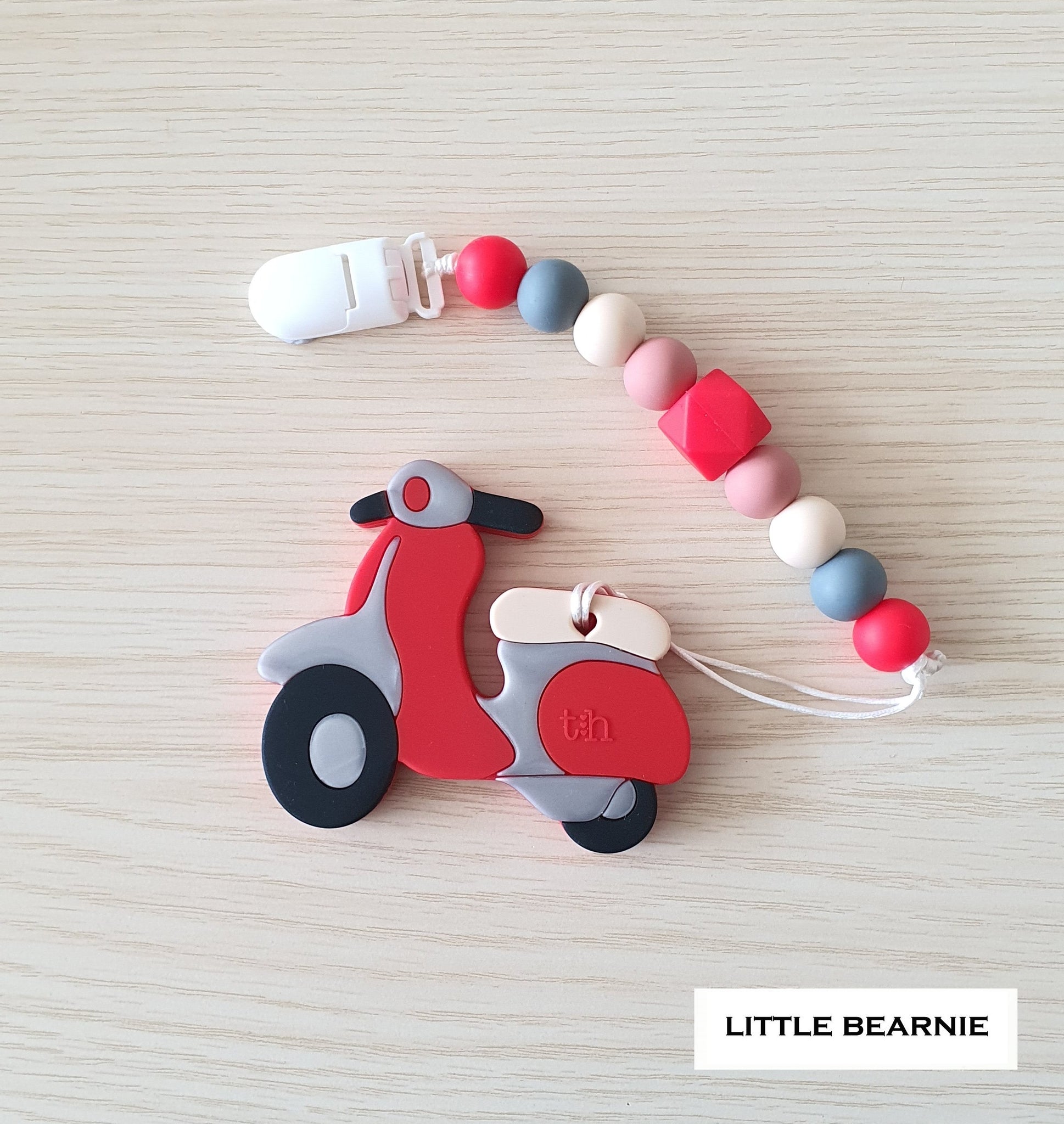 [SALE] Modern Baby Teether Clip Set - Scooter (Red)