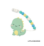 Modern Baby Teether Clip Set - T-Rex Dino (Honeygold) - Little Bearnie 
