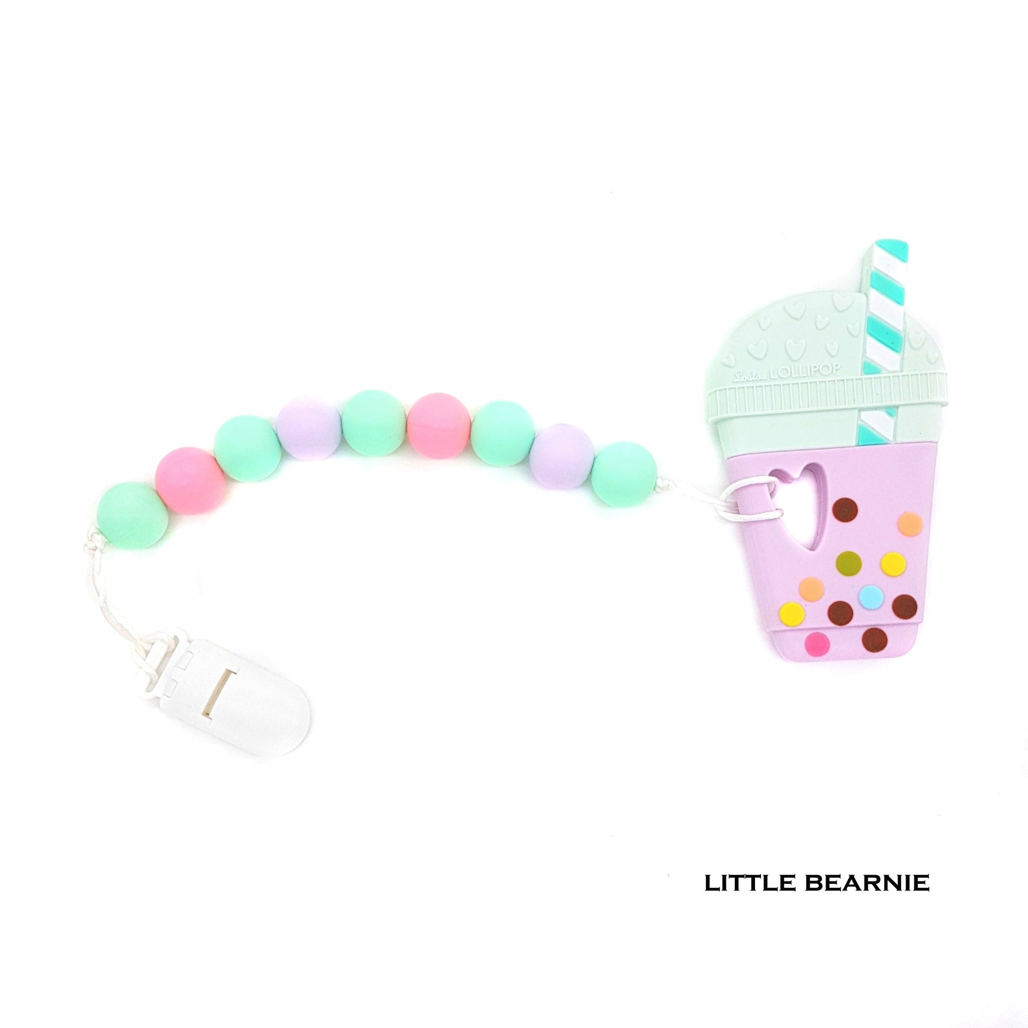 Modern Baby Teether Clip Set -  Bubble Tea (Taro)