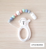 Modern Baby Teether Clip Set - Cheeky Monkey (Marble) - Little Bearnie 
