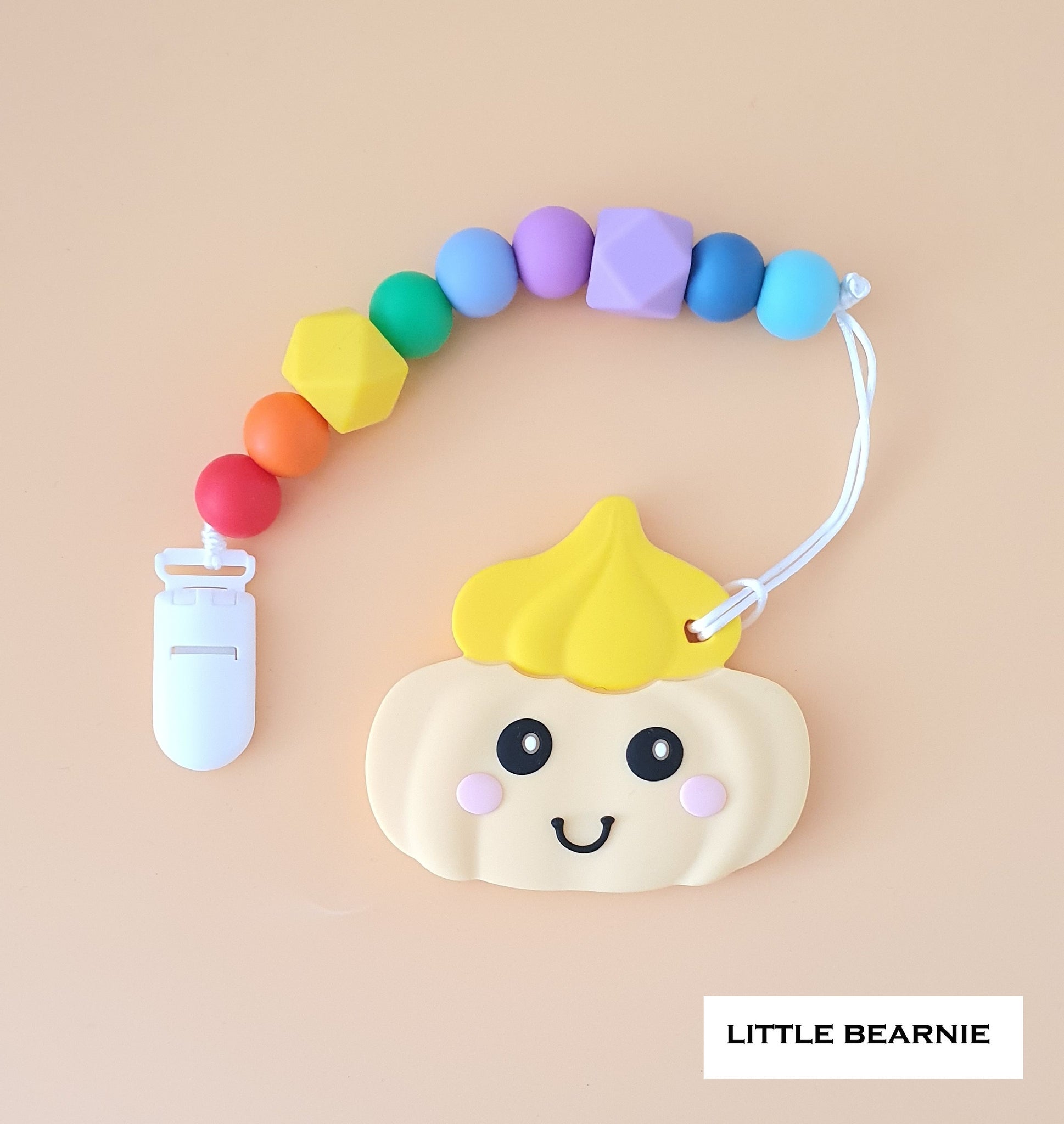 Modern Baby Teether Clip Set - Gem Biscuit (Yellow) - Little Bearnie 