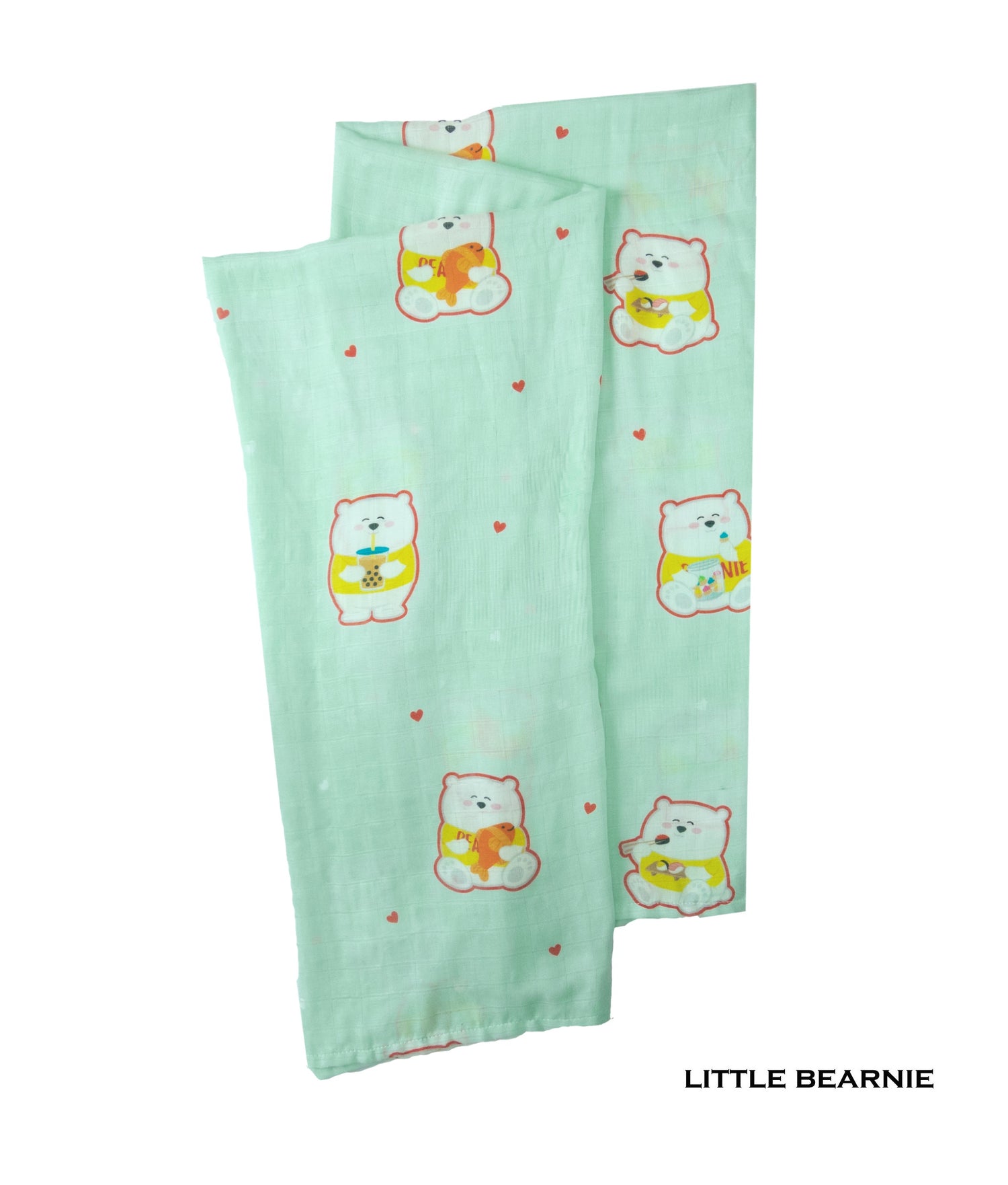 Swaddle / Baby Blanket - Beary Bearnie (Mint) - Little Bearnie 