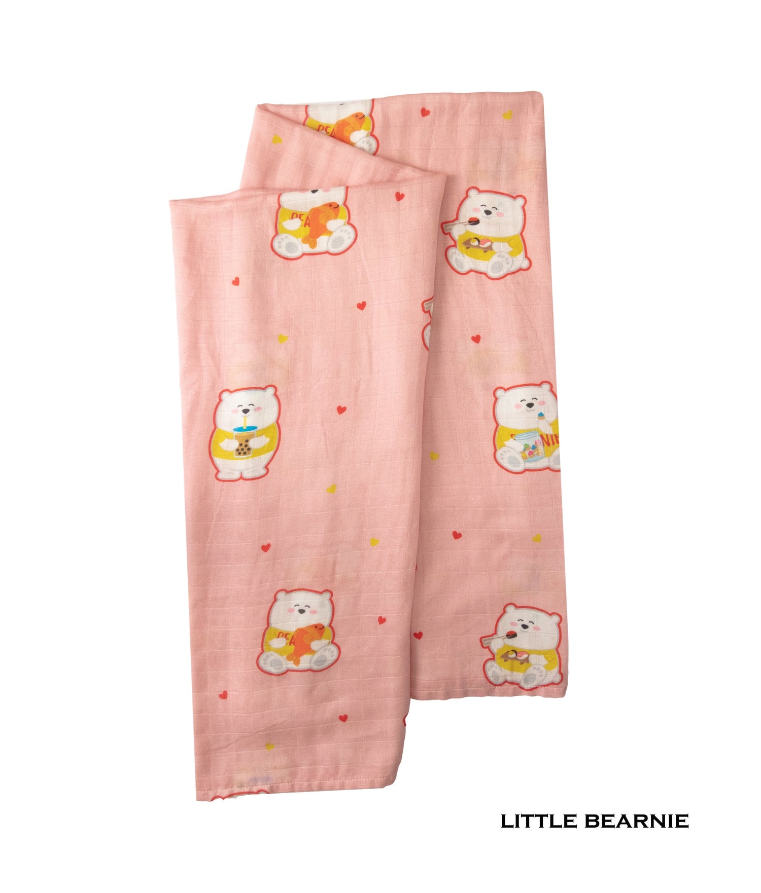 Swaddle / Baby Blanket - Beary Bearnie (Pink) - Little Bearnie 
