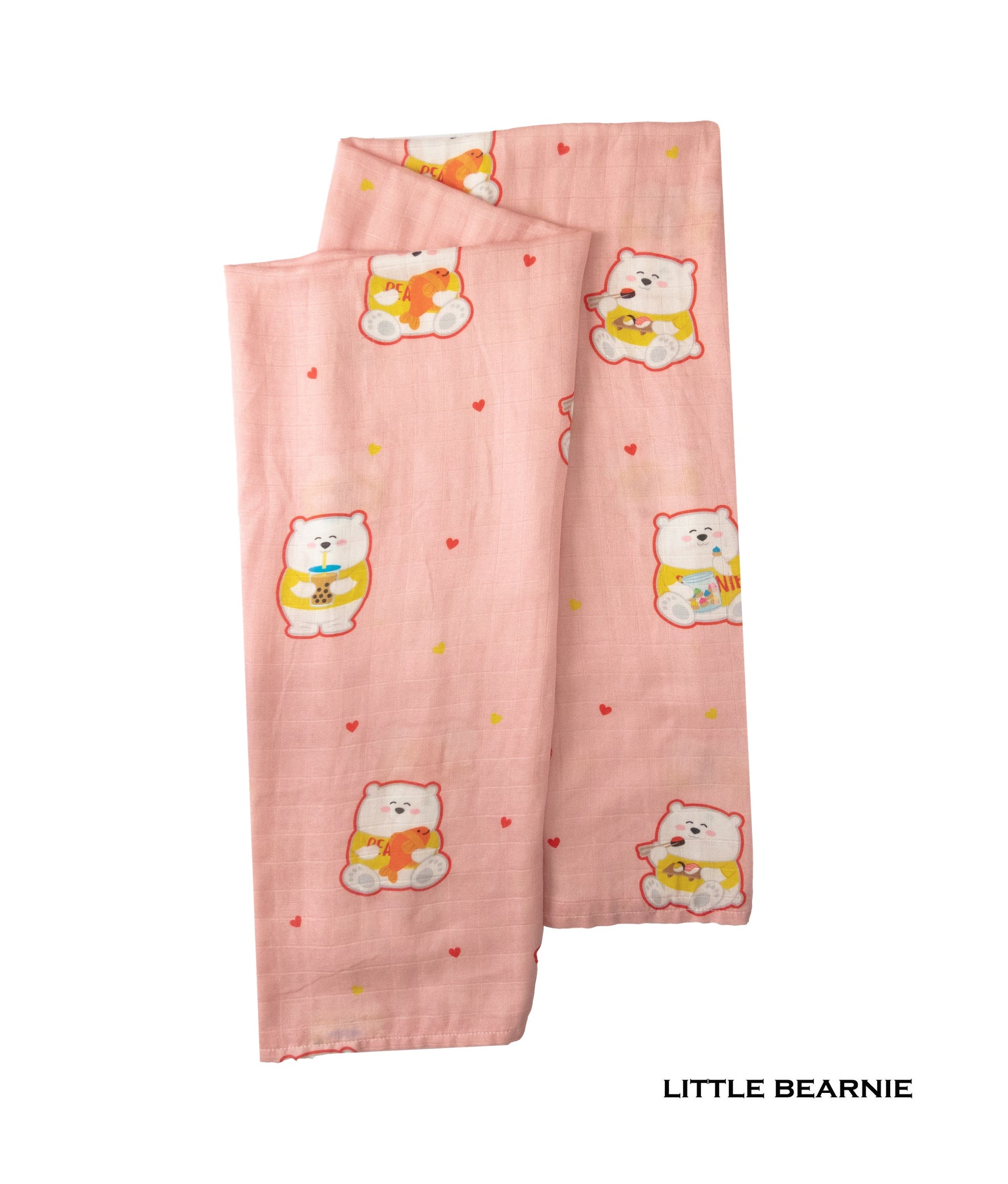 Swaddle / Baby Blanket - Beary Bearnie (Pink) - Little Bearnie 