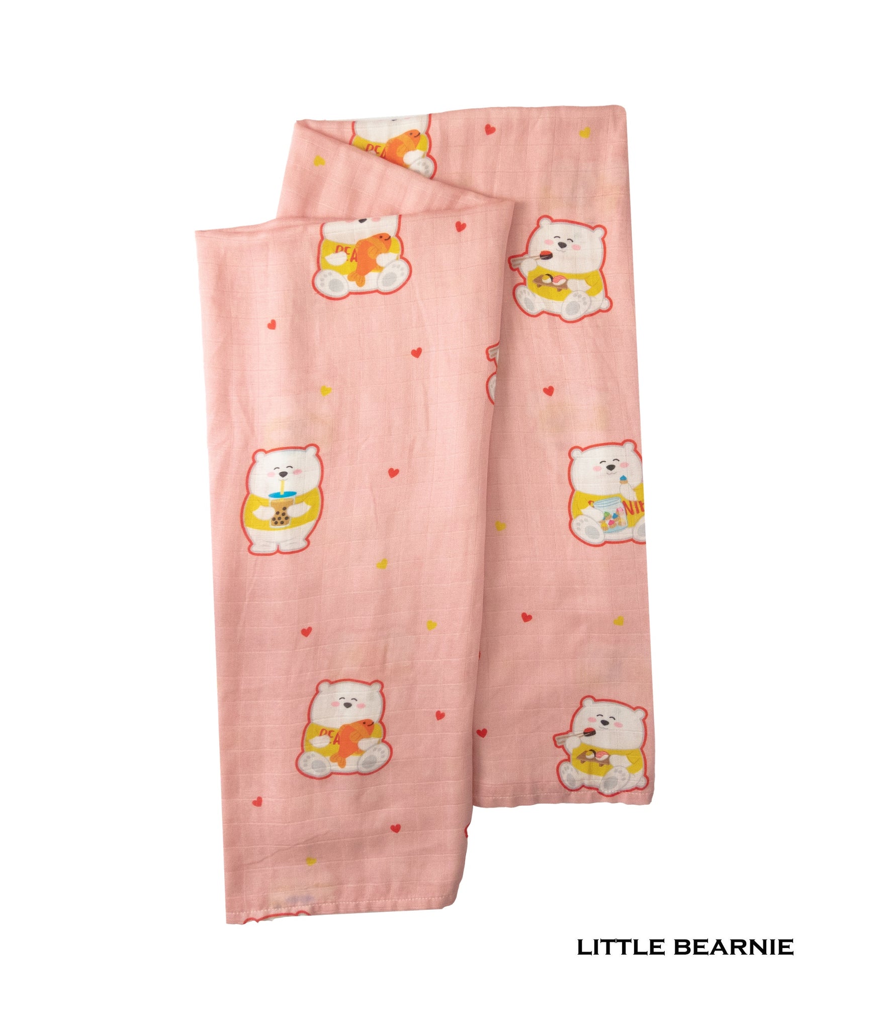Swaddle / Baby Blanket - Beary Bearnie (Pink) - Little Bearnie 