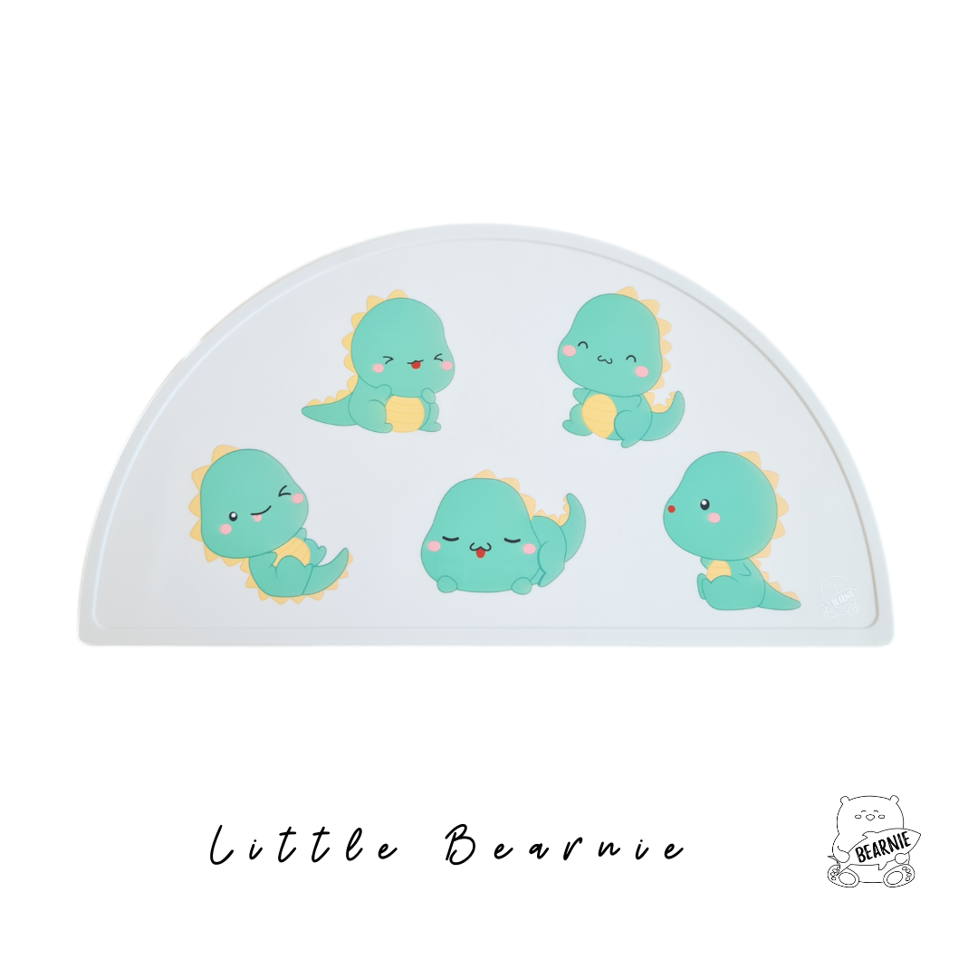 Silicone Placemat - T-Rex Dino (Grey) - Little Bearnie 