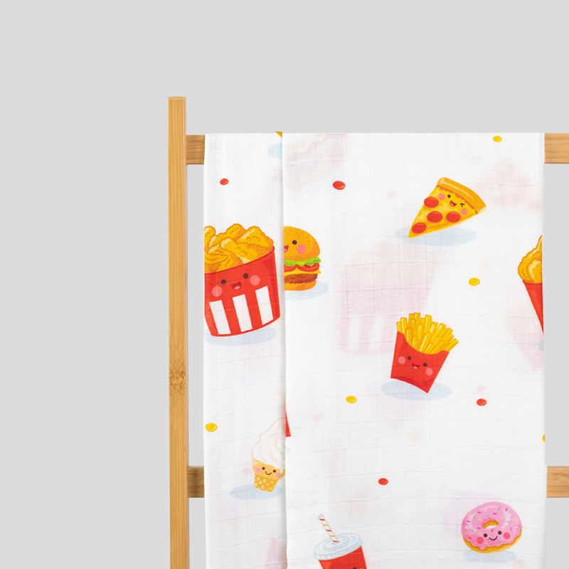Swaddle / Baby Blanket - Fastfood - Little Bearnie 