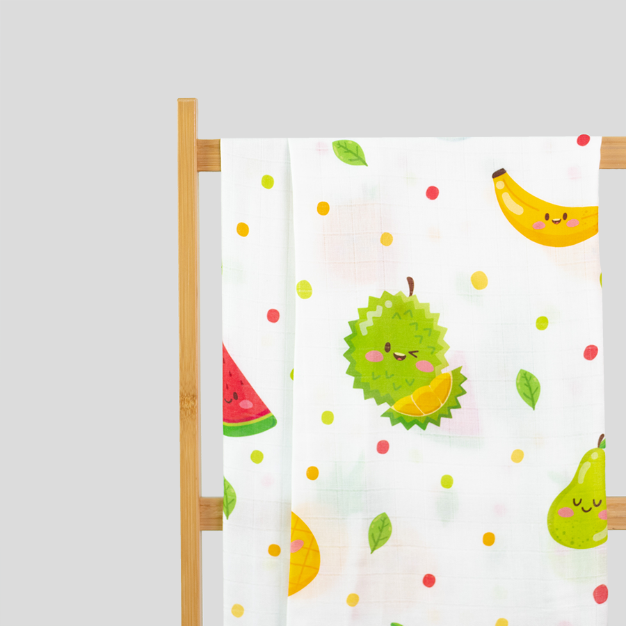 Swaddle / Baby Blanket - Fruity Fruits - Little Bearnie 
