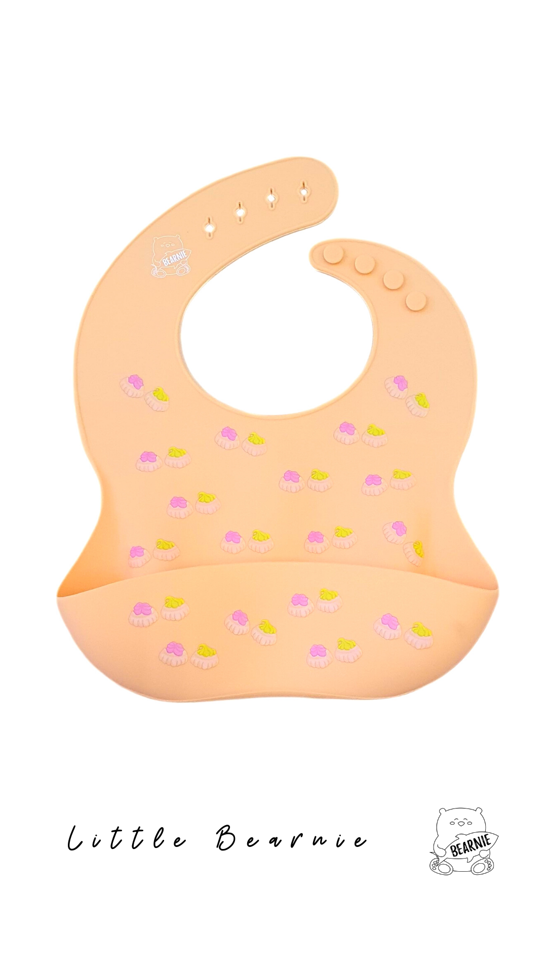 Silicone Bib - Gem Biscuit (Apricot) - Little Bearnie 