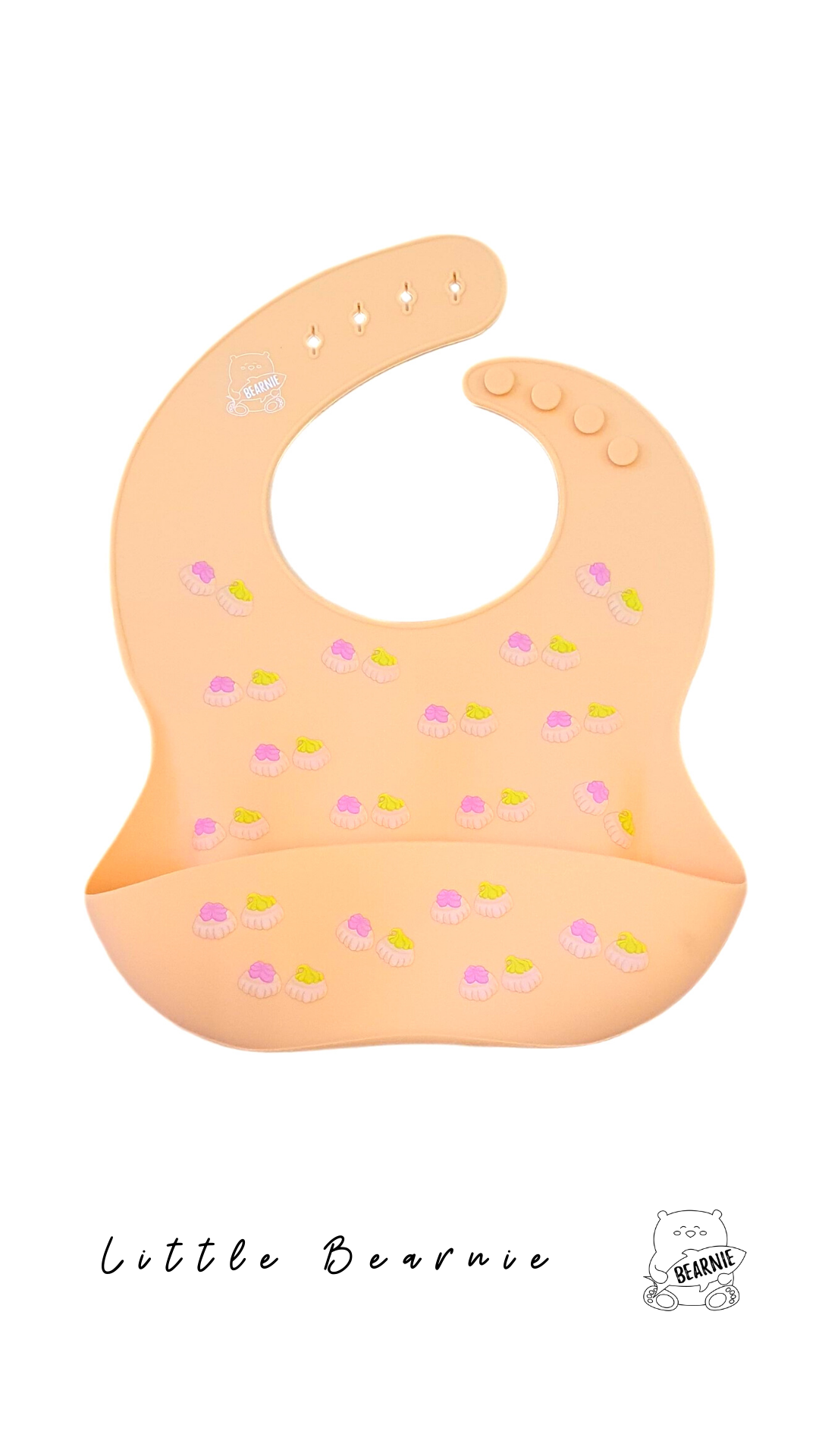 Silicone Bib - Gem Biscuit (Apricot)